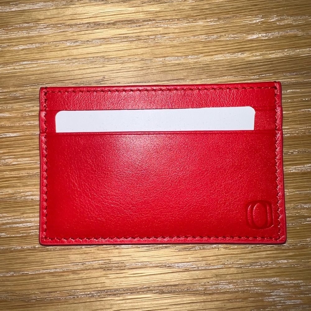 Red Leather Card Holder Wallet